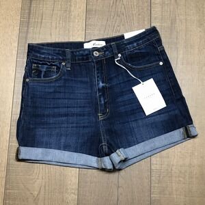 KanCan Shorts Womens Size L Blue Hazel High Rise Denim Jean Cotton NEW
